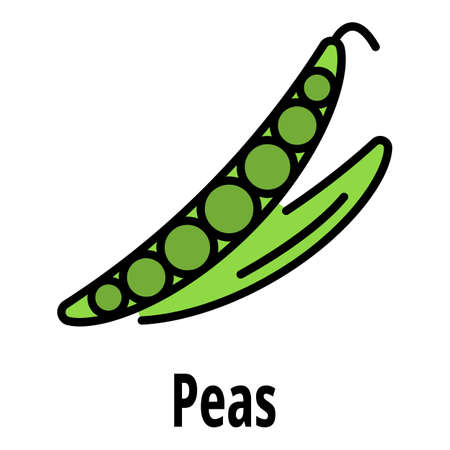 Peas icon. Outline peas vector icon color flat isolated on whiteのイラスト素材
