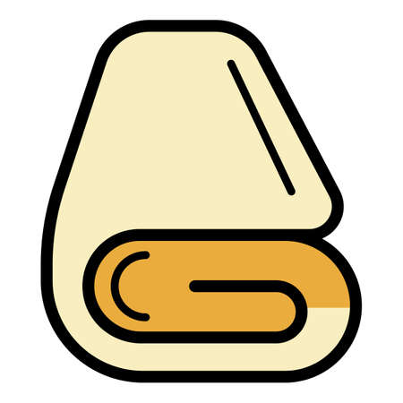 Spa towel icon. Outline spa towel vector icon color flat isolated on whiteのイラスト素材