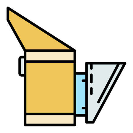 Bee smoker icon. Outline bee smoker vector icon color flat isolated on whiteのイラスト素材