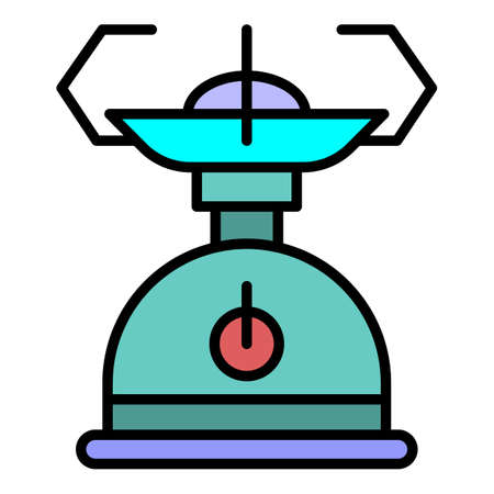 Outdoor camp burner icon. Outline outdoor camp burner vector icon color flat isolated on whiteのイラスト素材