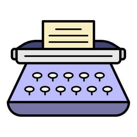 Classic typewriter icon. Outline classic typewriter vector icon color flat isolated on whiteのイラスト素材