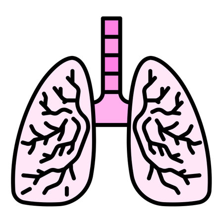 Healthy lungs icon. Outline healthy lungs vector icon color flat isolated on white