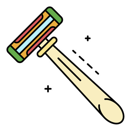 Blade shaver icon. Outline blade shaver vector icon color flat isolated on whiteのイラスト素材