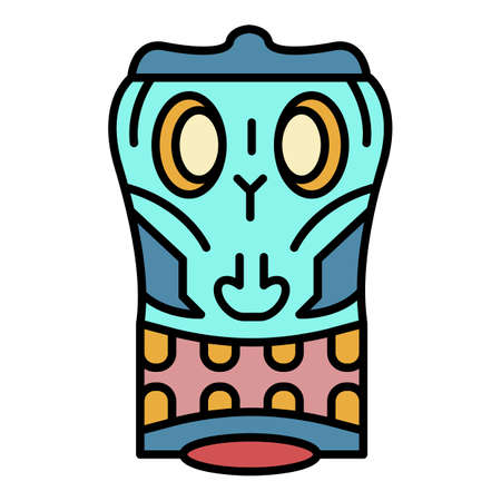 Aloha idol icon. Outline aloha idol vector icon color flat isolated on whiteのイラスト素材