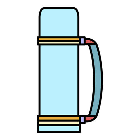 bottle icon. Outline  bottle vector icon color flat isolated on whiteのイラスト素材
