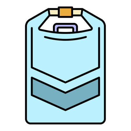 Rafting tool box icon. Outline rafting tool box vector icon color flat isolated on whiteのイラスト素材