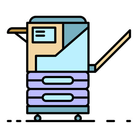 Office  icon. Outline office   vector icon color flat isolated on whiteのイラスト素材