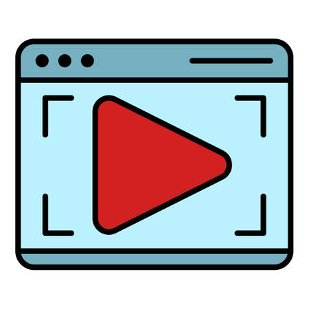 Webinar web page icon. Outline webinar web page vector icon color flat isolated on whiteのイラスト素材