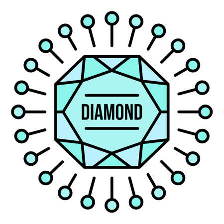 Big diamond  . Outline big diamond vector  color flat isolated on whiteのイラスト素材