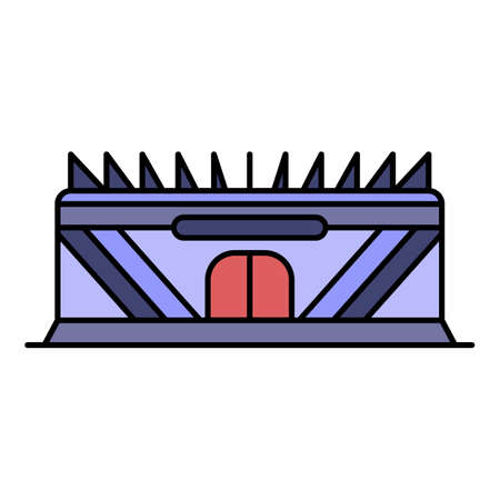 Stadium icon. Outline stadium vector icon color flat isolated on whiteのイラスト素材