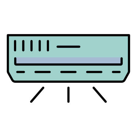 House conditioner icon. Outline house conditioner vector icon color flat isolated on whiteのイラスト素材