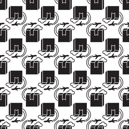 Plane delivery box pattern seamless background texture repeat wallpaper geometric vectorのイラスト素材