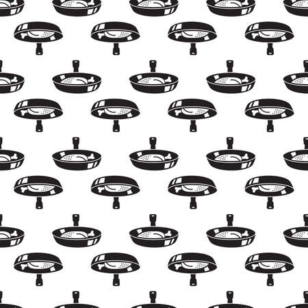 Meat in griddle pattern seamless background texture repeat wallpaper geometric vectorのイラスト素材