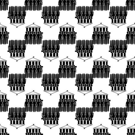 People meeting pattern seamless background texture repeat wallpaper geometric vectorのイラスト素材