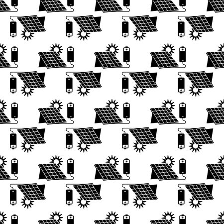 Solar panel battery pattern seamless background texture repeat wallpaper geometric vectorのイラスト素材