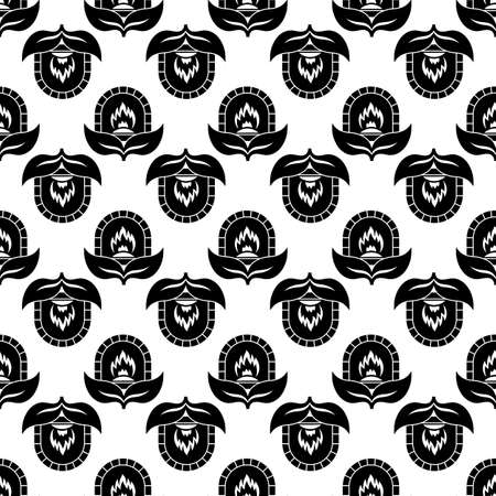 Fireplace eco pattern seamless background texture repeat wallpaper geometric vectorのイラスト素材