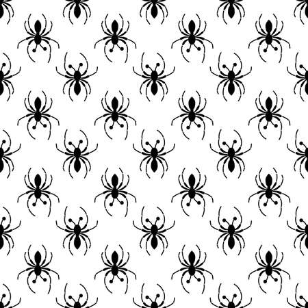 Halloween spider pattern seamless background texture repeat wallpaper geometric vectorのイラスト素材