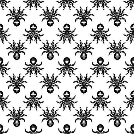 Danger tarantula pattern seamless background texture repeat wallpaper geometric vectorのイラスト素材