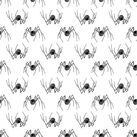 Scary dream spider pattern seamless background texture repeat wallpaper geometric vectorのイラスト素材