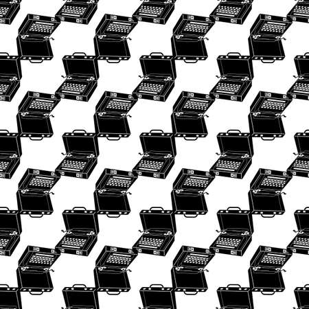 Case typewriter pattern seamless background texture repeat wallpaper geometric vectorのイラスト素材
