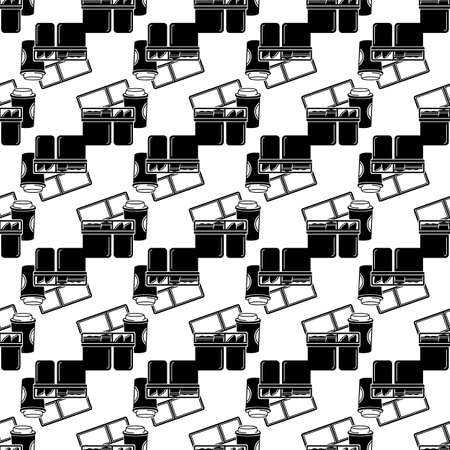 Open lunch box pattern seamless background texture repeat wallpaper geometric vectorのイラスト素材