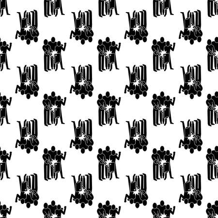 Group make selfie pattern seamless background texture repeat wallpaper geometric vectorのイラスト素材