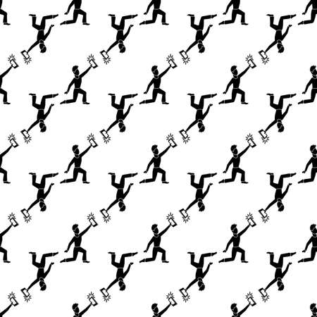 Guy take selfie pattern seamless background texture repeat wallpaper geometric vectorのイラスト素材