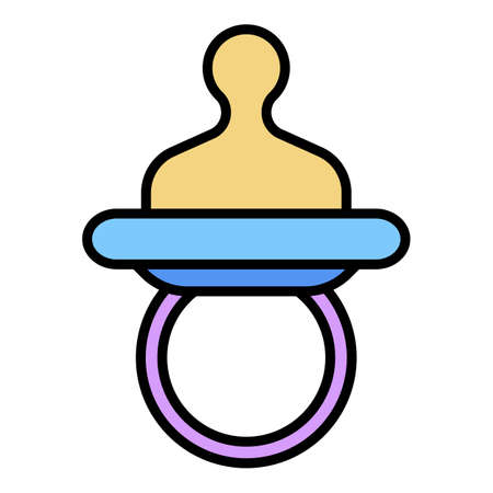 Nipple icon. Outline nipple vector icon color flat isolatedのイラスト素材
