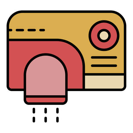 Modern hand dryer icon. Outline modern hand dryer vector icon color flat isolatedのイラスト素材
