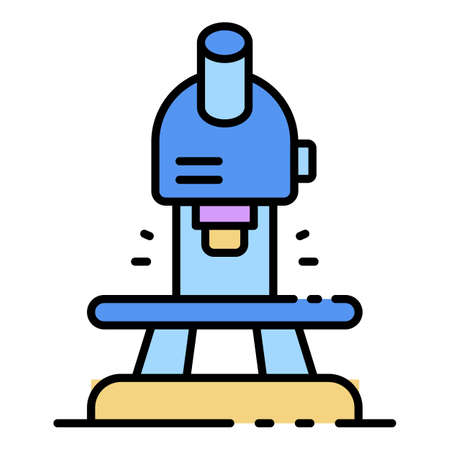 Macro microscope icon. Outline macro microscope vector icon color flat isolatedのイラスト素材