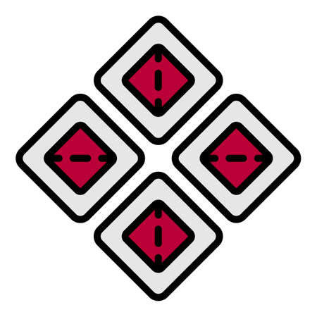 Japan sushi roll icon. Outline japan sushi roll vector icon color flat isolatedのイラスト素材