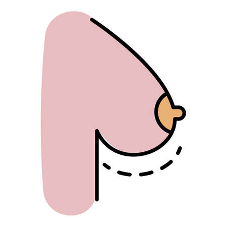 Milk breast icon. Outline milk breast vector icon color flat isolatedのイラスト素材