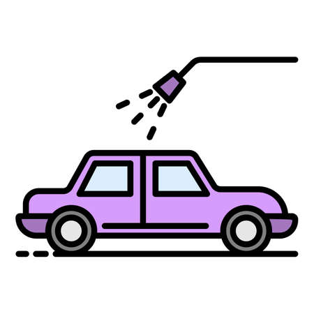 Car water shower icon. Outline car water shower vector icon color flat isolatedのイラスト素材