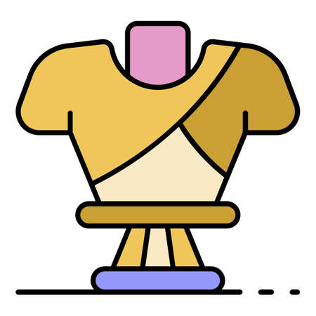 Greek sculpture icon. Outline greek sculpture vector icon color flat isolatedのイラスト素材