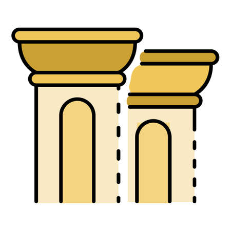 Greek column icon. Outline greek column vector icon color flat isolatedのイラスト素材