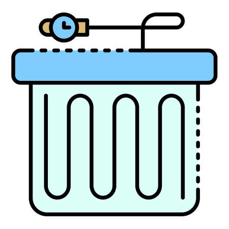 Warm electric blanket icon. Outline warm electric blanket vector icon color flat isolatedのイラスト素材