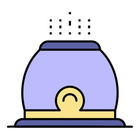 Glass humidifier icon. Outline glass humidifier vector icon color flat isolatedのイラスト素材
