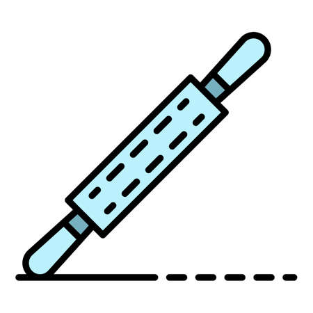 Potter wood tool icon. Outline potter wood tool vector icon color flat isolatedのイラスト素材