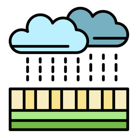 Rain water filtration icon. Outline rain water filtration vector icon color flat isolatedのイラスト素材