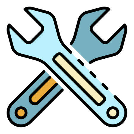 Carpenter key icon. Outline carpenter key vector icon color flat isolatedのイラスト素材