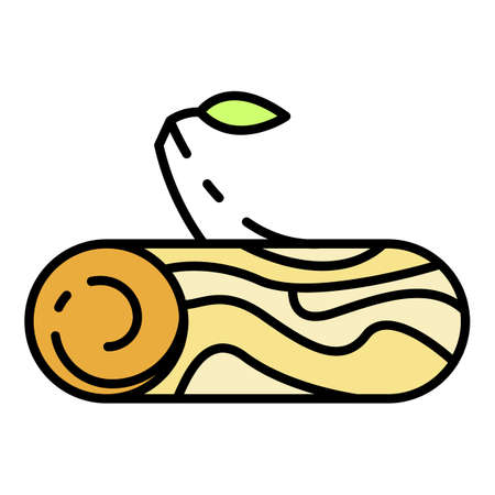 Tree stump bar icon. Outline tree stump bar vector icon color flat isolatedのイラスト素材