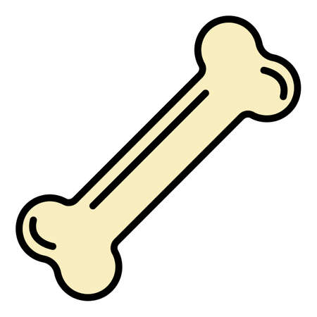 Pet food bone icon. Outline pet food bone vector icon color flat isolatedのイラスト素材