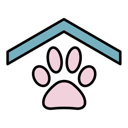 Pet roof house icon. Outline pet roof house vector icon color flat isolatedのイラスト素材