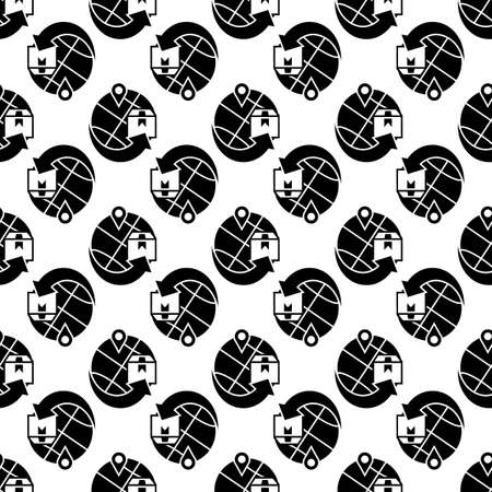 Global parcel delivery pattern seamless background texture repeat wallpaper geometric vectorのイラスト素材