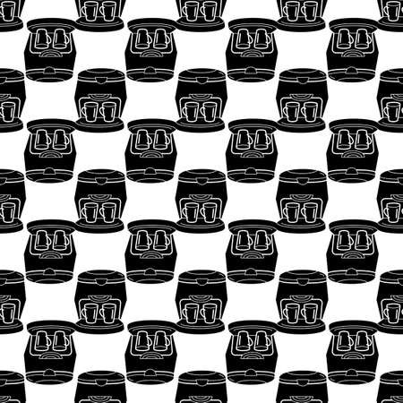 Italian coffee machine pattern seamless background texture repeat wallpaper geometric vectorのイラスト素材