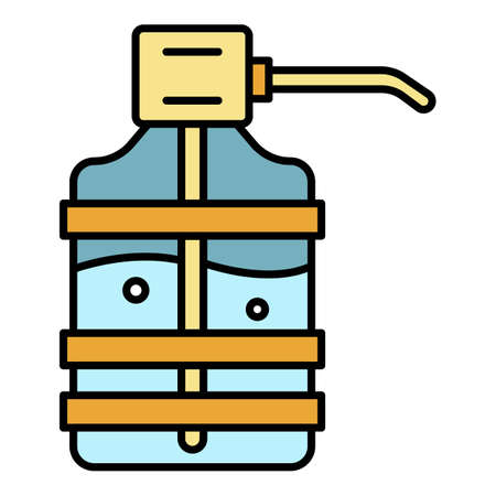 Home water dispenser icon. Outline home water dispenser vector icon color flat isolatedのイラスト素材