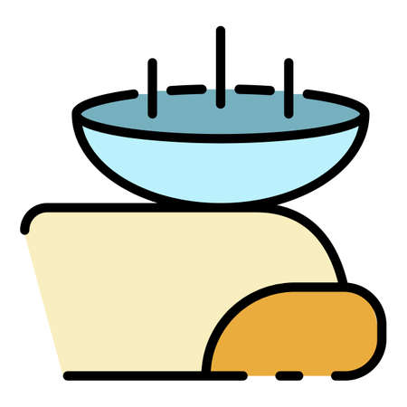 Contact lens on finger icon. Outline contact lens on finger vector icon color flat isolatedのイラスト素材