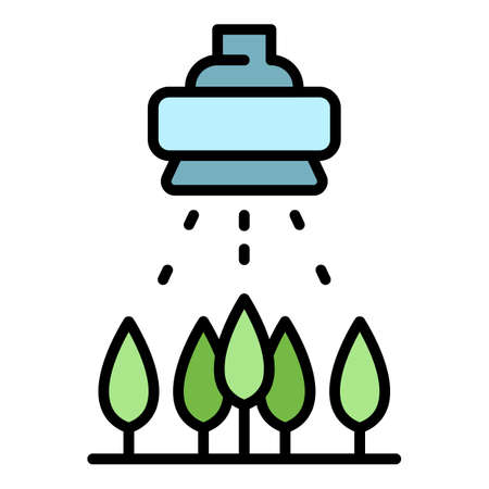 Tree irrigation icon. Outline tree irrigation vector icon color flat isolatedのイラスト素材