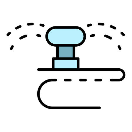 Garden hose irrigation icon. Outline garden hose irrigation vector icon color flat isolatedのイラスト素材