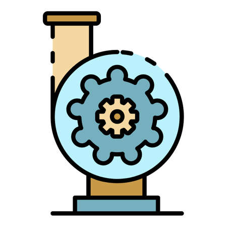 Irrigation pump icon. Outline irrigation pump vector icon color flat isolatedのイラスト素材